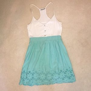 Teal and white dress